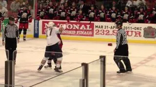 Andrew Lord vs Adam Keefe - OKC Barons vs Grand Rapids Griffins 3/12/2011