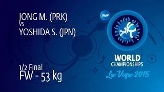 1/2 FW - 53 kg: S. YOSHIDA (JPN) df. M. JONG (PRK), 5-2