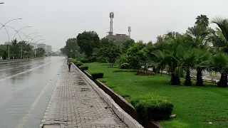 Walking Rainy Day in Karachi Pakistan, Rain and City Sounds ASMR