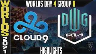 C9 vs DK Highlights | Worlds 2021 Day 4 Group A | Cloud9 vs Damwon KIA