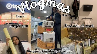 Vlogmas 2022 #9 and #10 last day at work + wrapping Christmas presents 🎁