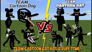 Team Cartoon Cat VS Team Cartoon Dog (Cartoon Cats have a Ruff time??) Minecraft PE