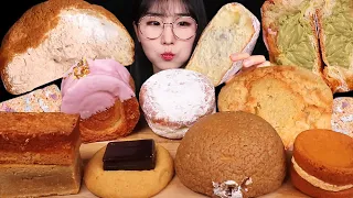 ASMR 신상디저트 먹방✨연세우유커피생크림빵 대파베이컨크림치즈도넛 양갱버터쿠키 라이스크리스피 피스타치오핑크롤 쫀득샌드쿠키 CREAM BREAD DESSERT MUKBANG