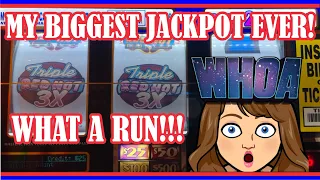 🔴BIGGEST SLOT MACHINE JACKPOT Caught Live on Triple Red Hot 7s 🔥 Top Dollar! MASSIVE JACKPOT!!🔥