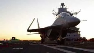 посадка МиГ-29КУБ авианосец / Landing MiG-29KUB Vikramaditya