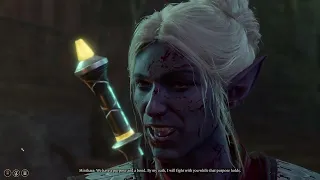 Dialogue with Minthara if you managed to save her and the tieflings