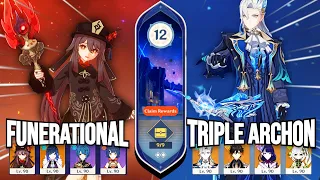 4.1 NEW SPIRAL ABYSS | C1 Hu Tao & C0 Neuvillette Triple Archon | Floor 12 - 9⭐