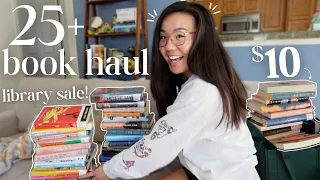 HUGE BOOK HAUL + thrifting books at a library sale!! 📖🖍️