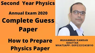 2nd Year Physics Guess Paper Physics Exam 2020 + How to Prepare Physics Paper