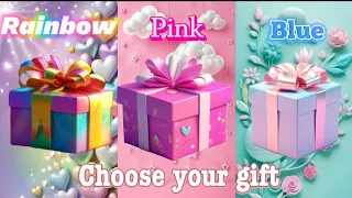 Choose your gift #chooseyourgiftchallenge #3giftboxes #rainbowpinkblue🌈💖💙 #pickone #wouldyourather