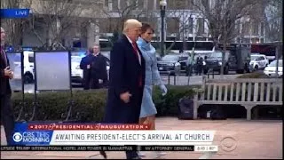 Trump Arrives At Church For Prayer Service