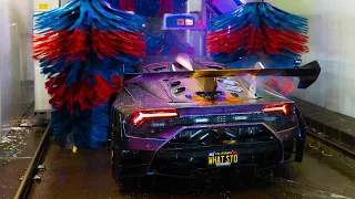 Taking a Lamborghini Race Car Through a Gas Station Express Car Wash *DESTROYED PAINT