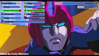 The Transformers: The Movie (1986) Final Battle with healthbars