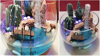 DIY Terrarium with Boat Deck and Waterfall