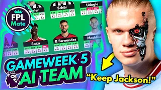 THE BEST POSSIBLE FPL GW5 TEAM ACCORDING TO AI | Gameweek 5 Wildcard 100% Rated! | FPL 2023/24