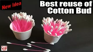 Beautiful DIY craft by reusing waste Cotton buds | Waste material craft idea