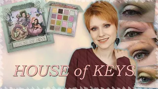 Полный обзор палетки HOUSE OF KEYS | SPACE GARDEN | 8 макияжей, свотчи