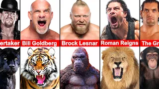 WWE Superstars Who Look Alike Animals | Roman Reigns, Brock Lesnar, John Cena, The Undertaker