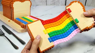 Impossible LEGO or REAL Random RAINBOW FOOD Recipe 🌈 | BEST of LEGO Breakfast Compilation