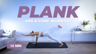 15 Min Core & Abs Workout / Twenty PLANK Variations - No Equipment