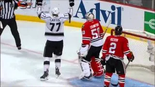 Jeff Carter records hat trick in third period vs. Blackhawks