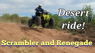 Scrambler 1000 s and Renegade 1000xxc local desert ride with the Mrs.- Canam &  polaris