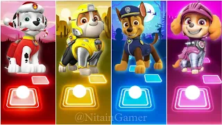 Super Paw Patrol Chase Vs Marshall Vs Skye Vs Rubble | Tiles Hop EDM Rush