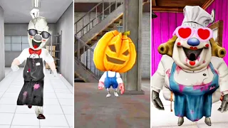 Ice Scream 4 Agent Rod Mod Vs Ice Scream 5 Pumpkin Enemies Mod Vs Ice Scream 6 Love Mod