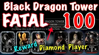 Black Dragon Tower 100 Gameplay | MK Mobile (Fatal Tower) Diamond Player Reward