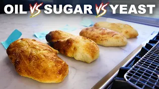 What oil, sugar and yeast do in pizza dough (in varying amounts)