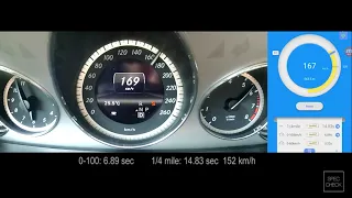 306 HP Mercedes E350 4matic W212 0-200 km/h, 1/4 mile acceleration