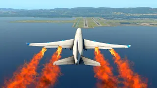 BOING 747-400 Hit Birds When Landings | Xplane11 |  RDS FLIGHT