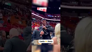 Camila Cabello gifted Jimmy Butler a Heat jersey 🔥 (via @MiamiHEAT/TT)