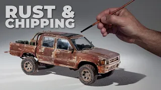 Rust, Chipping And Weathering A Toyota Hilux For A 1/24th Scale Zombie Post Apocalyptic Diorama