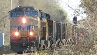 UP 5373 Leads UP CNAWS9 Through Clyman Junction At Clyman, WI UP Adams Sub