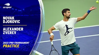 Novak Djokovic & Alexander Zverev Practice Session | 2023 US Open