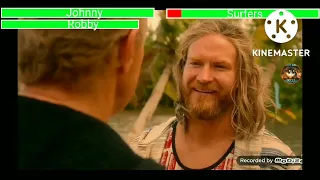 Johnny and Robby vs Surfers with healthbars Father and Son fight Cobra Kai Season 5