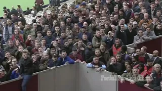 West Ham fans Invade pitch and confront players and scare away board
