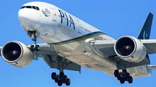 PAKISTAN International Airlines (PIA) B777 Landings & Takeoffs | Plane Spotting (LHR/MAN/BHX) + ATC