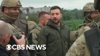 Ukraine's Zelenskyy visits newly liberated towns