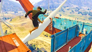 8-Player Windmill Deathrun Minigame - GTA V Online Funny Moments | JeromeACE