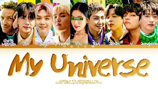 [Karaoke] COLDPLAY, BTS "MY UNIVERSE" (Color Coded Eng/Han/Rom/가사) (9 Members)