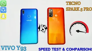 Tecno Spark 5 Pro Vs Vivo Y93 Speed Test & Comparison!