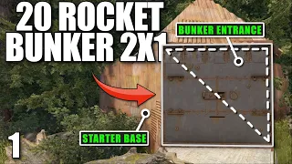 I BUILT A 20 ROCKET 2X1 WITH A BUNKER ENTRANCE ON WIPE DAY | Solo Rust
