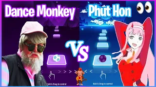 Dance Monkey Song VS Phao 2 Phut Hon TikTok Song - Tiles Hop EDM RUSH!