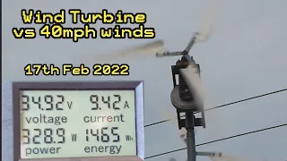 48v 1kw E-bike Motor Hub Wind Turbine - Free Energy Projects - First Day of Testing - 17th Feb 2022