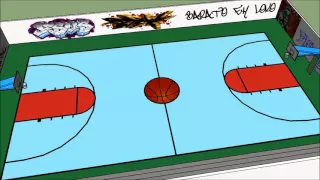 Quadra de basquete projetada com Sketchup.