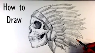 How to Draw a Skull Chief Tattoo - Skull Drawings