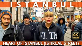 Istanbul Turkey 2023 Istiklal Street The Most Famous Place In Heart Of City Walking Tour | 4K UHD