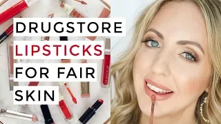 The Best DRUGSTORE Lipsticks for Fair Skin 💄16 Lip Swatches!